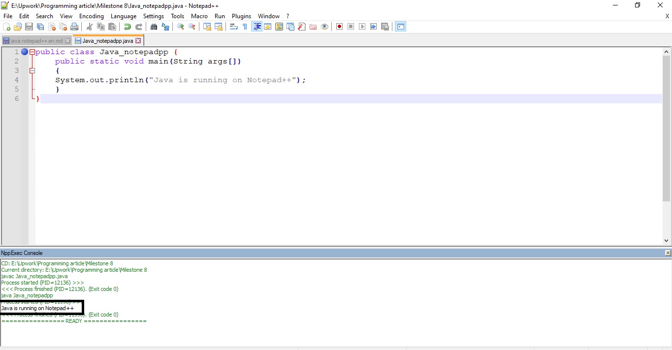 Use Notepad++ to Compile and Run Java Programs Delft Stack